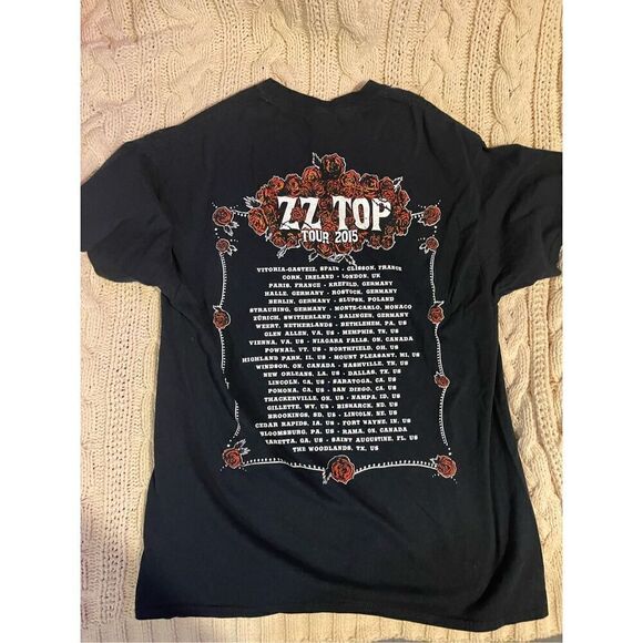 ZZ Top Official 2014 Nationwide Tour T-shirt double-sided Concert Tee Sz L - Picture 6 of 6